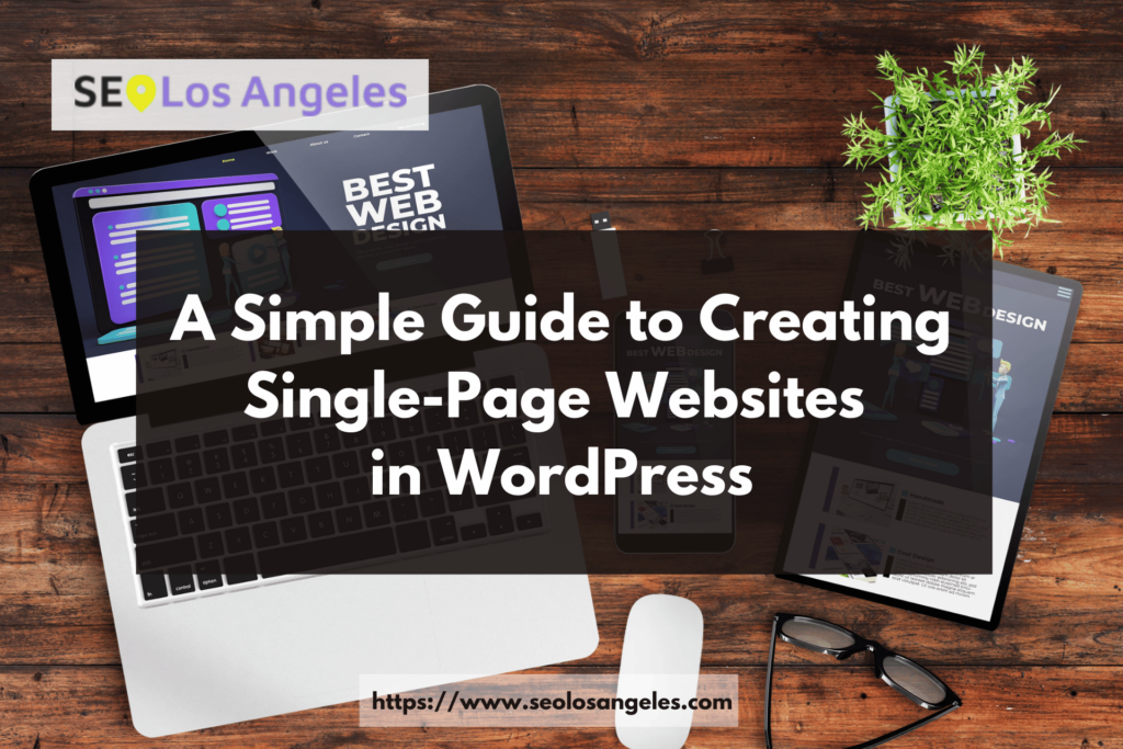 graphics for single-page websites in WordPress topic